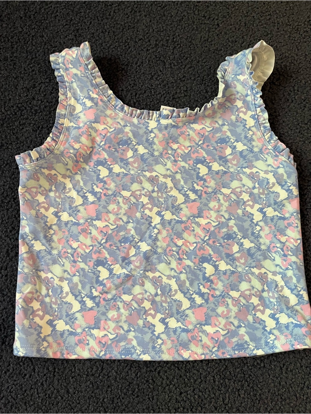 Yogalicious Lux Kingsley Pastel Ruffle Tank Top - Pink & Lavender